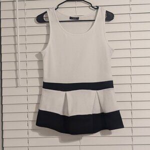 Black and White Peplum Top